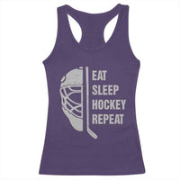 Ice Hockey Player Racerback Tank Top Funny Eat Sleep Hockey Repeat Sport Fan - Wonder Print Shop