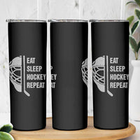 Ice Hockey Player Skinny Tumbler Funny Eat Sleep Hockey Repeat Sport Fan - Wonder Print Shop