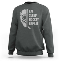 Ice Hockey Player Sweatshirt Funny Eat Sleep Hockey Repeat Sport Fan - Wonder Print Shop