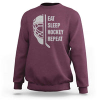 Ice Hockey Player Sweatshirt Funny Eat Sleep Hockey Repeat Sport Fan - Wonder Print Shop