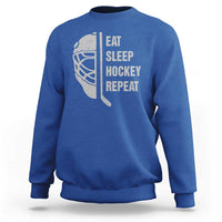 Ice Hockey Player Sweatshirt Funny Eat Sleep Hockey Repeat Sport Fan - Wonder Print Shop