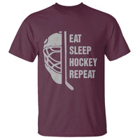 Ice Hockey Player T Shirt Funny Eat Sleep Hockey Repeat Sport Fan - Wonder Print Shop