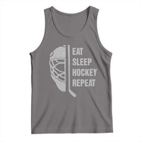 Ice Hockey Player Tank Top Funny Eat Sleep Hockey Repeat Sport Fan - Wonder Print Shop