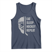 Ice Hockey Player Tank Top Funny Eat Sleep Hockey Repeat Sport Fan - Wonder Print Shop