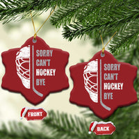 Ice Hockey Player Christmas Ornament Retro Sorry Cant Hockey Bye - Wonder Print Shop