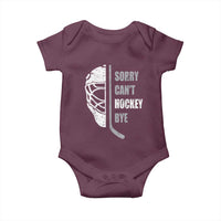 Ice Hockey Player Baby Onesie Retro Sorry Cant Hockey Bye - Wonder Print Shop