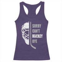 Ice Hockey Player Racerback Tank Top Retro Sorry Cant Hockey Bye - Wonder Print Shop