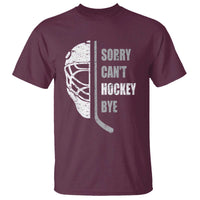 Ice Hockey Player T Shirt Retro Sorry Cant Hockey Bye - Wonder Print Shop