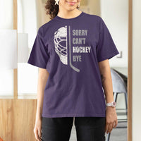 Ice Hockey Player T Shirt For Women Retro Sorry Cant Hockey Bye - Wonder Print Shop
