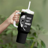 Ice Hockey Player Tumbler With Handle Retro Sorry Cant Hockey Bye - Wonder Print Shop