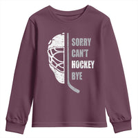 Ice Hockey Player Youth Sweatshirt Retro Sorry Cant Hockey Bye - Wonder Print Shop
