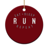 Eat Sleep Run Repeat Ceramic Ornament Marathon Runner