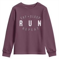 Eat Sleep Run Repeat Youth Sweatshirt Marathon Runner