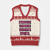 Womens Sports V-Neck Knit Sweater Vest Feminist Body Positivity Inclusive Equality - Wonder Print Shop