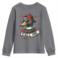 Valentine Mallard Duck Youth Sweatshirt Camo Hunting Valentines Day Gift For Her