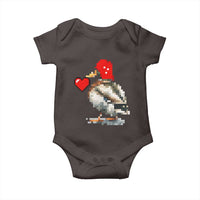 Pixel Valentine Mallard Duck Baby Onesie Hunting Valentines Day Gift For Her