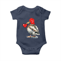 Pixel Valentine Mallard Duck Baby Onesie Hunting Valentines Day Gift For Her