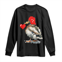 Pixel Valentine Mallard Duck Long Sleeve Shirt Hunting Valentines Day Gift For Her