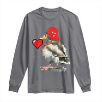 Pixel Valentine Mallard Duck Long Sleeve Shirt Hunting Valentines Day Gift For Her