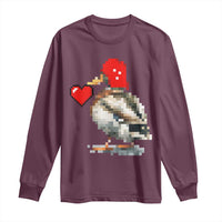 Pixel Valentine Mallard Duck Long Sleeve Shirt Hunting Valentines Day Gift For Her