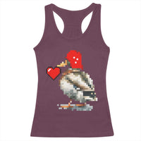 Pixel Valentine Mallard Duck Racerback Tank Top Hunting Valentines Day Gift For Her