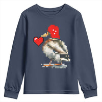 Pixel Valentine Mallard Duck Youth Sweatshirt Hunting Valentines Day Gift For Her