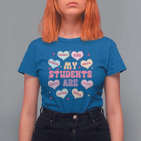 Cute Valentine Teacher T Shirt For Women My Students Are My Valentines Hearts