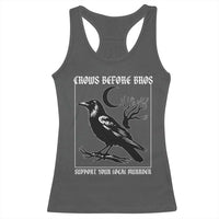 Crows Before Bros Support Your Local Murder Racerback Tank Top Funny Crow Lovers - Wonder Print Shop