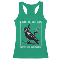 Crows Before Bros Support Your Local Murder Racerback Tank Top Funny Crow Lovers - Wonder Print Shop