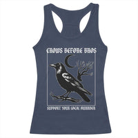 Crows Before Bros Support Your Local Murder Racerback Tank Top Funny Crow Lovers - Wonder Print Shop