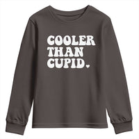 Toddler Boy Valentine Youth Sweatshirt Cooler Than Cupid Funny Kids Valentine Day
