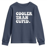Toddler Boy Valentine Youth Sweatshirt Cooler Than Cupid Funny Kids Valentine Day
