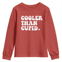 Toddler Boy Valentine Youth Sweatshirt Cooler Than Cupid Funny Kids Valentine Day