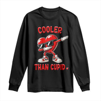 Dabbing Heart Valentine Day Long Sleeve Shirt Cooler Than Cupid Funny Kids Boys