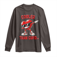 Dabbing Heart Valentine Day Long Sleeve Shirt Cooler Than Cupid Funny Kids Boys