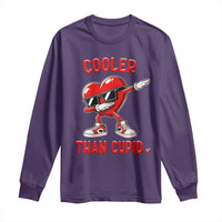 Dabbing Heart Valentine Day Long Sleeve Shirt Cooler Than Cupid Funny Kids Boys