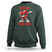 Dabbing Heart Valentine Day Sweatshirt Cooler Than Cupid Funny Kids Boys