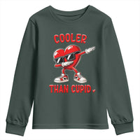 Dabbing Heart Valentine Day Youth Sweatshirt Cooler Than Cupid Funny Kids Boys