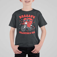 Braaapy Valentines Day Motocross Heart T Shirt For Kid