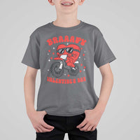 Braaapy Valentines Day Motocross Heart T Shirt For Kid