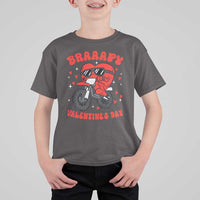 Braaapy Valentines Day Motocross Heart T Shirt For Kid