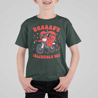 Braaapy Valentines Day Motocross Heart T Shirt For Kid