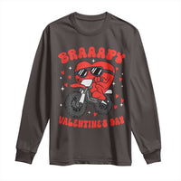 Braaapy Valentines Day Motocross Heart Long Sleeve Shirt