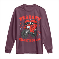 Braaapy Valentines Day Motocross Heart Long Sleeve Shirt