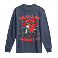 Braaapy Valentines Day Motocross Heart Long Sleeve Shirt