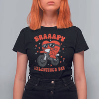 Braaapy Valentines Day Motocross Heart T Shirt For Women