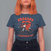 Braaapy Valentines Day Motocross Heart T Shirt For Women