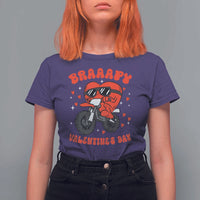 Braaapy Valentines Day Motocross Heart T Shirt For Women