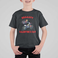 Braaapy Valentines Day Motocross Dirt Bikes T Shirt For Kid