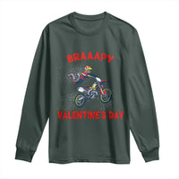 Braaapy Valentines Day Motocross Dirt Bikes Long Sleeve Shirt